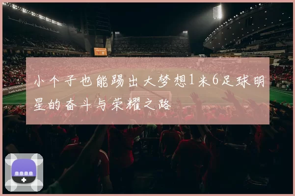 小个子也能踢出大梦想1米6足球明星的奋斗与荣耀之路